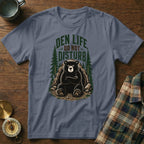 Grizzly bear with arms crossed and text "DEN LIFE DO NOT DISTURB"