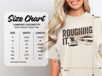 Comfort Colors 1717 heavyweight adult tee size chart with measurements in inches.