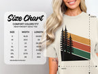 Comfort Colors 1717 heavyweight adult tee size chart in inches.