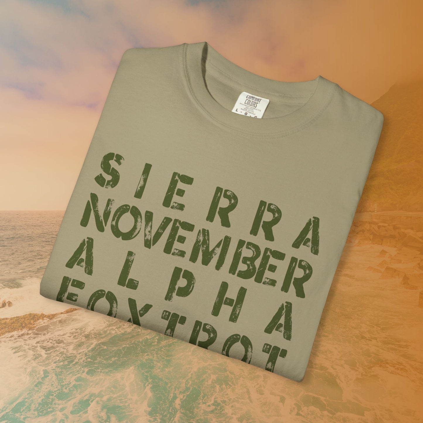 NATO Phonetic SNAFU Shirt | Funny Veteran Gift | Distressed Stencil Text