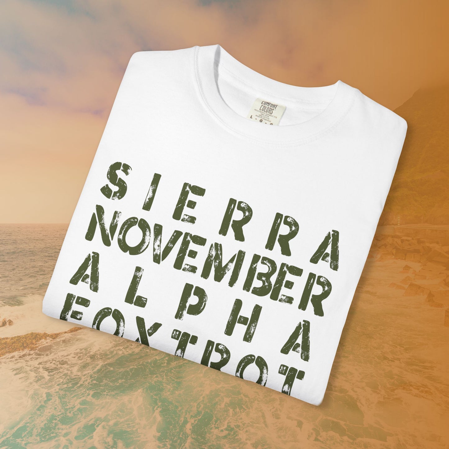 NATO Phonetic SNAFU Shirt | Funny Veteran Gift | Distressed Stencil Text