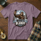 Bigfoot taking a selfie in snowy mountains with text "Who's Blurry Now?".