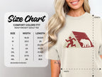 Comfort Colors heavyweight adult tee size chart with measurements in inches.