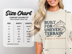 Comfort Colors 1717 heavyweight adult tee size chart with measurements.