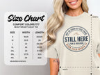 Size chart for Comfort Colors 1717 heavyweight adult tee.
