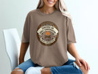 T-shirt with "Survived an adult conversation" badge and "Est. 1969."