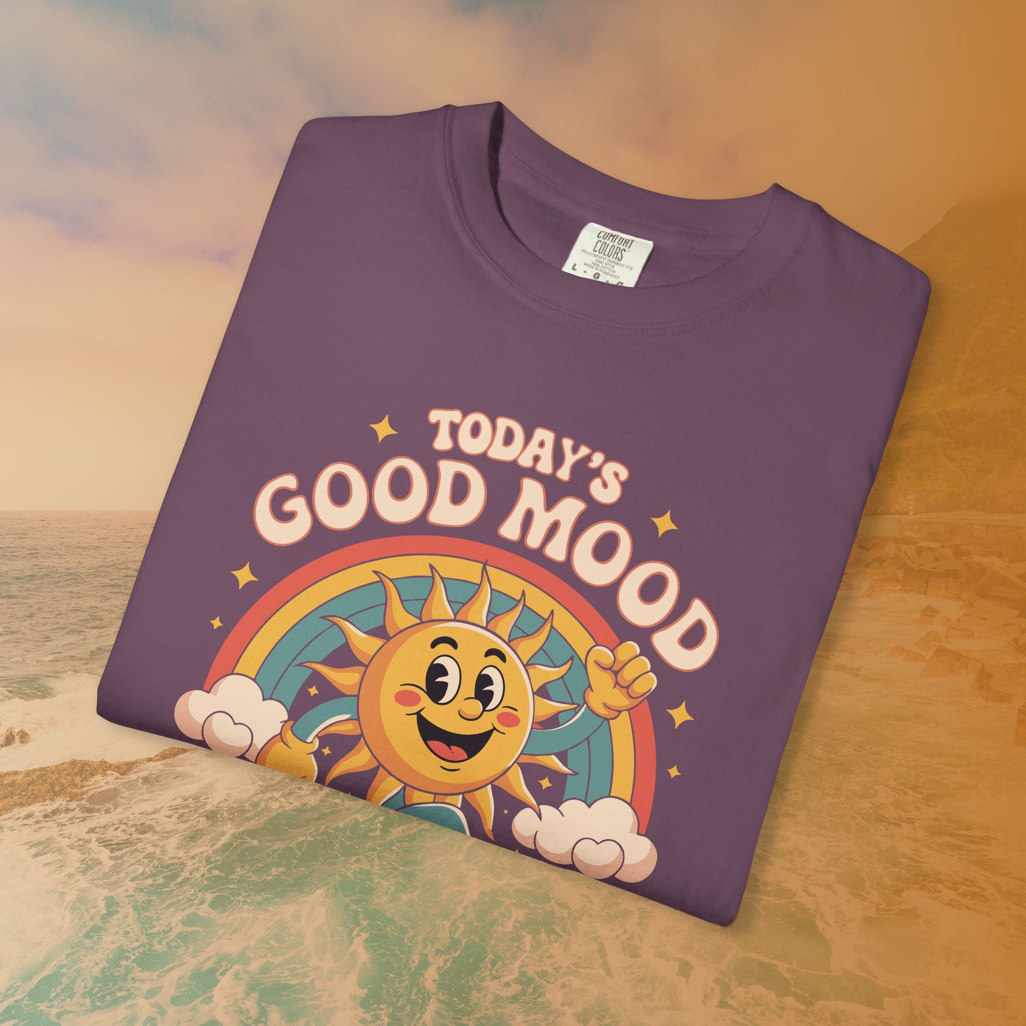 Today's Good Mood Sponsored by Dog Walks Groovy Retro T-Shirt | Dog Mom Dog Dad Gift Shirt