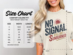 Size chart for Comfort Colors heavyweight adult tee with shirt graphic.