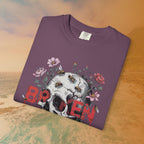 Broken Heart Skull Floral Goth T-Shirt