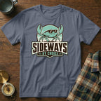 T-shirt with a green crab wearing sunglasses and text "SIDEWAYS BY CHOICE".