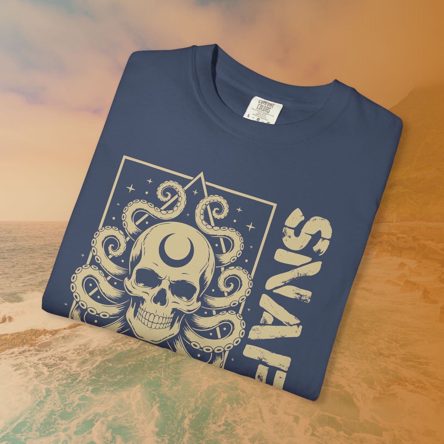 SNAFU Octopus Skull T-Shirt | Cosmic Horror Lovecraftian Grunge Graphic Tee | Military Slang Apparel