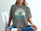 Graffiti t-shirt graphic of a cartoon jellyfish wearing sunglasses with text "NO SPINE, NO PROBLEM".