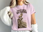 Pink t-shirt with "Views Over Validation" text and a goat on a cliff.