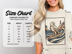 Size chart for Comfort Colors 1717 heavyweight adult tee with eagle graphic.