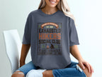 Exhausted Hikers Social Club t-shirt with campfire graphic and text.