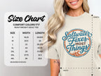 Comfort Colors 1717 heavyweight t-shirt size chart with measurements in inches.