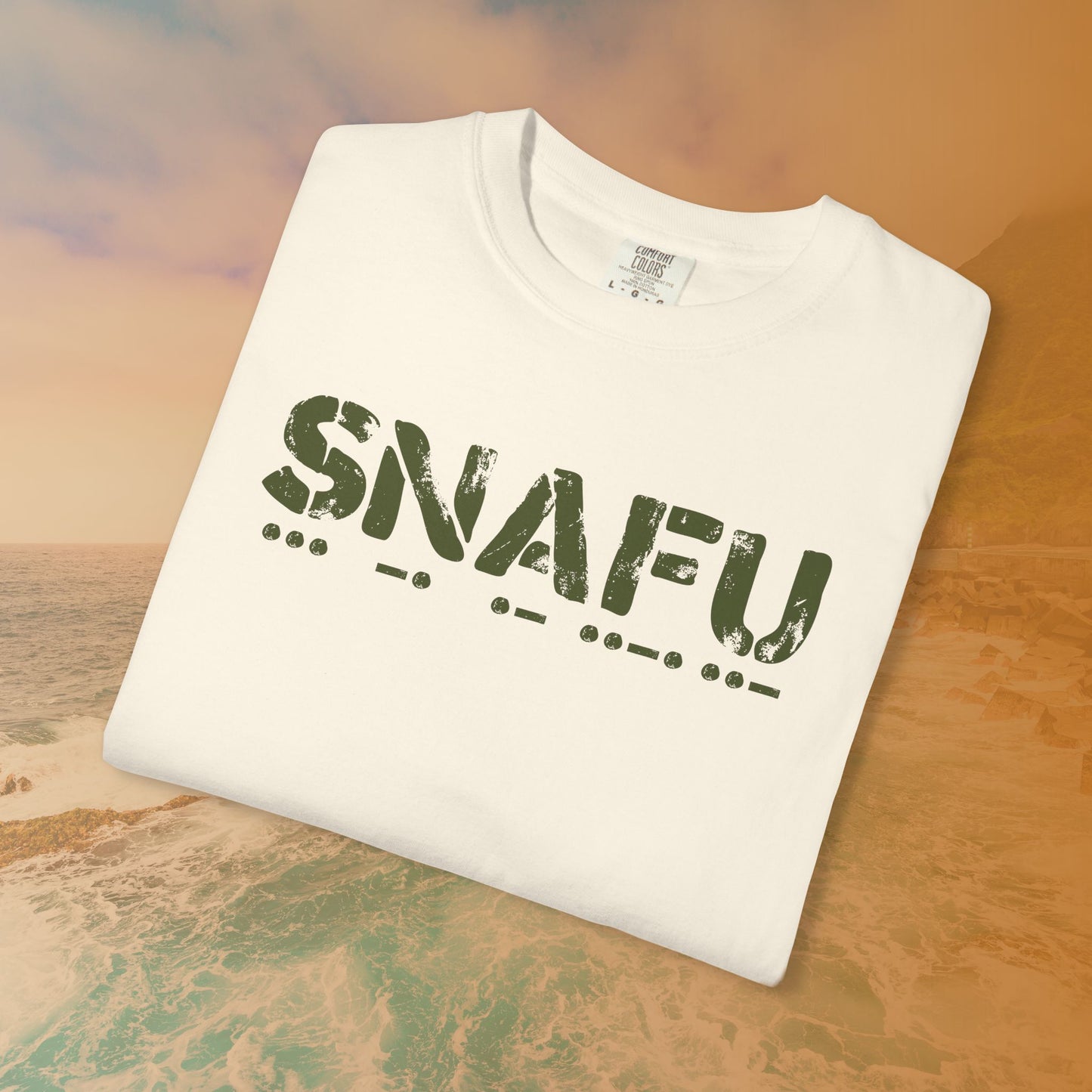 SNAFU Morse Code T-Shirt | Military Slang Communication Code Graphic Tee | Veteran Sarcasm Apparel