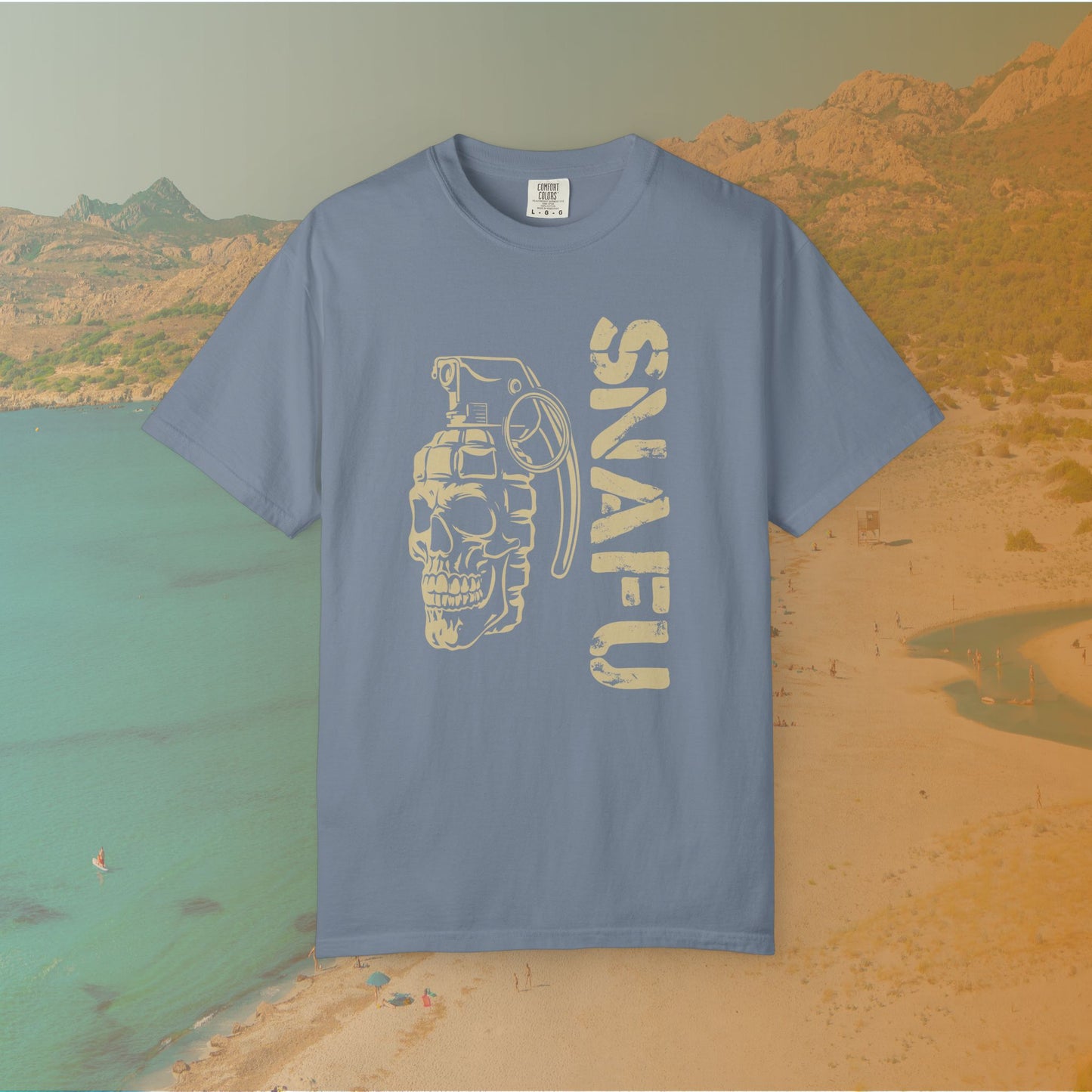 SNAFU Skull Grenade T-Shirt | Military Slang Veteran Gift | Grunge Dark Aesthetic Apparel