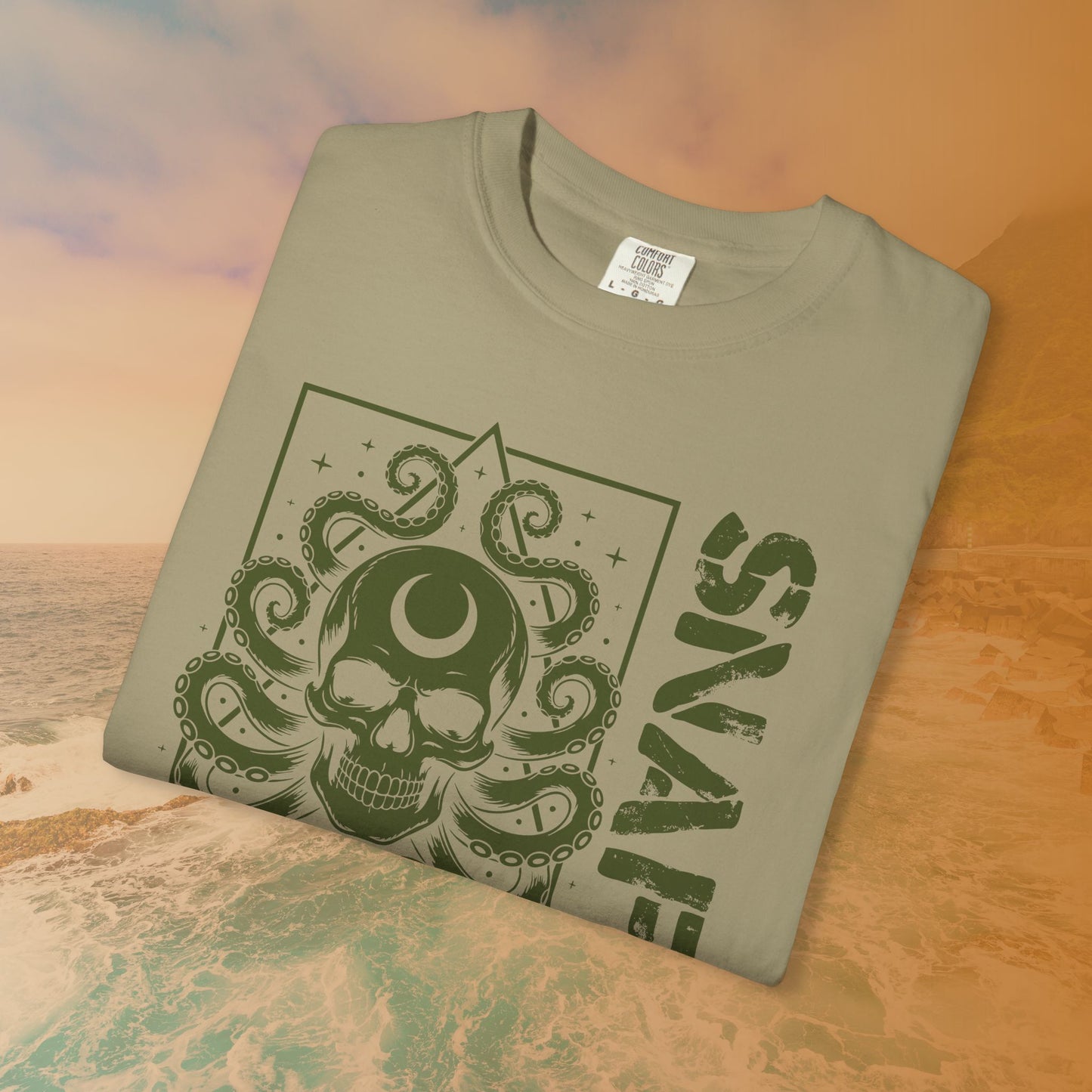 SNAFU Octopus Skull T-Shirt | Cosmic Horror Lovecraftian Grunge Graphic Tee | Military Slang Apparel