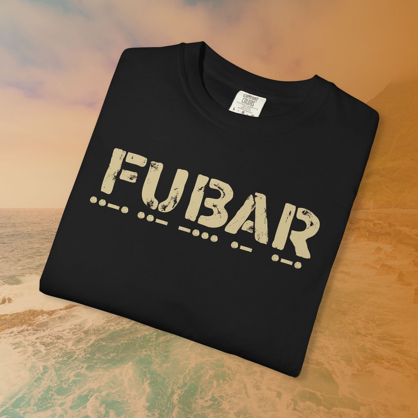 FUBAR Morse Code T-Shirt | Military Slang Communication Code Graphic Tee | Veteran Sarcasm Apparel