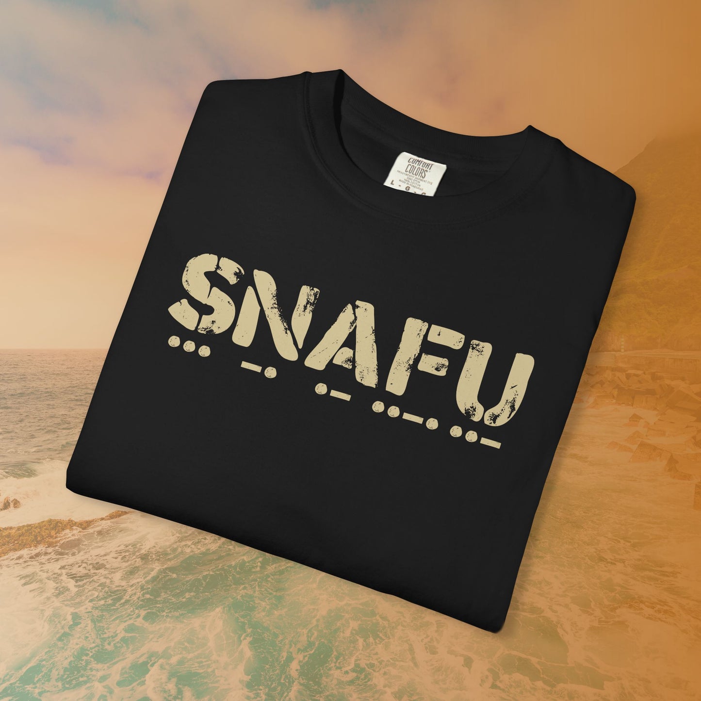 SNAFU Morse Code T-Shirt | Military Slang Communication Code Graphic Tee | Veteran Sarcasm Apparel