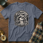 T-shirt with raccoon taking a selfie, text "Not a photobomb. I'm the whole shot."