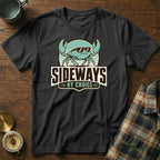 Black t-shirt with a cool crab wearing sunglasses and "Sideways By Choice" text.
