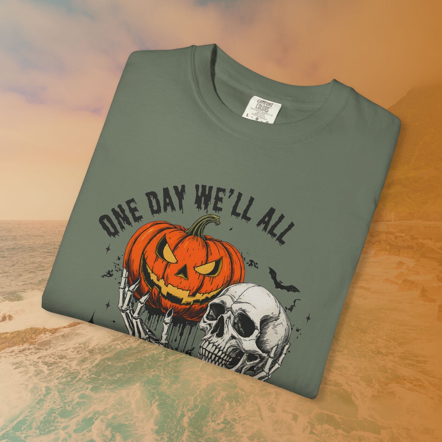 One Day We'll All Be Skeletons T-Shirt | Halloween Skull Pumpkin Graphic Tee | Morbid Humor Goth Gift