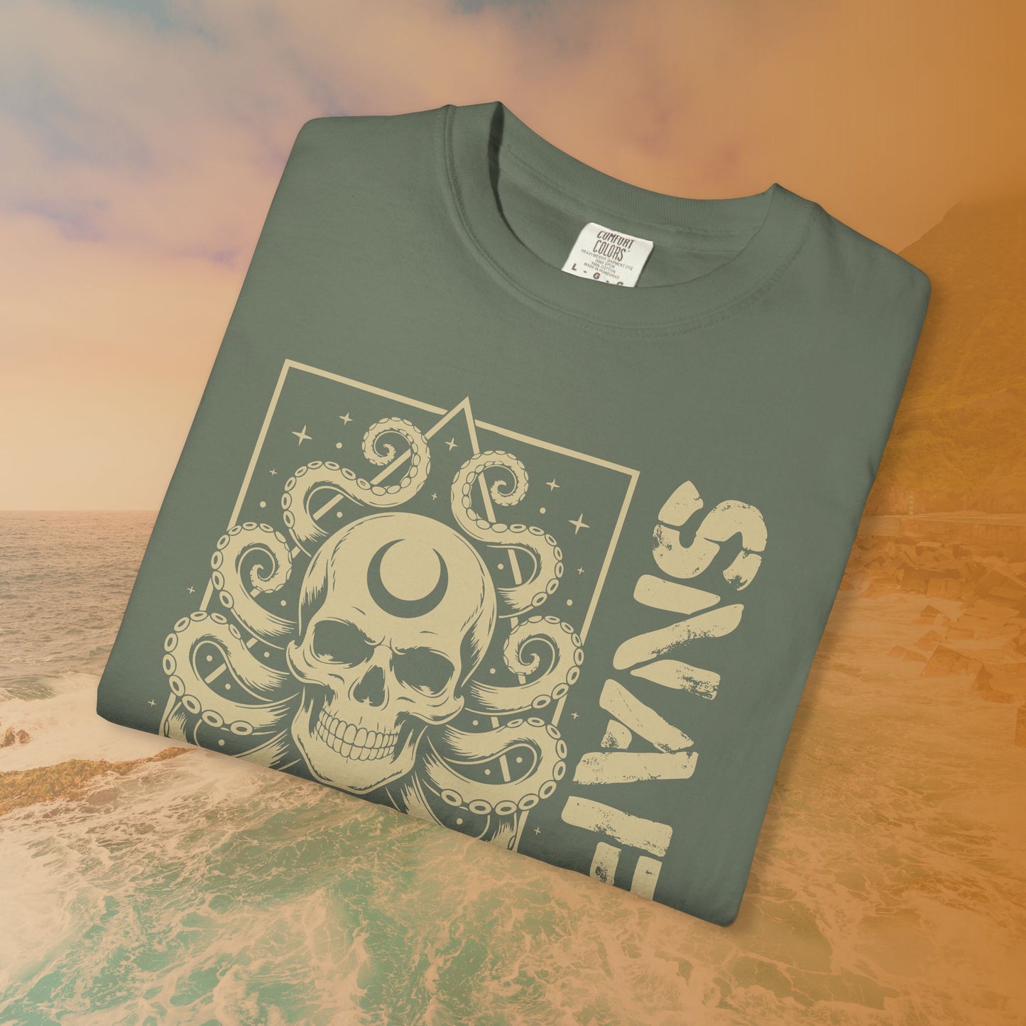 SNAFU Octopus Skull T-Shirt | Cosmic Horror Lovecraftian Grunge Graphic Tee | Military Slang Apparel