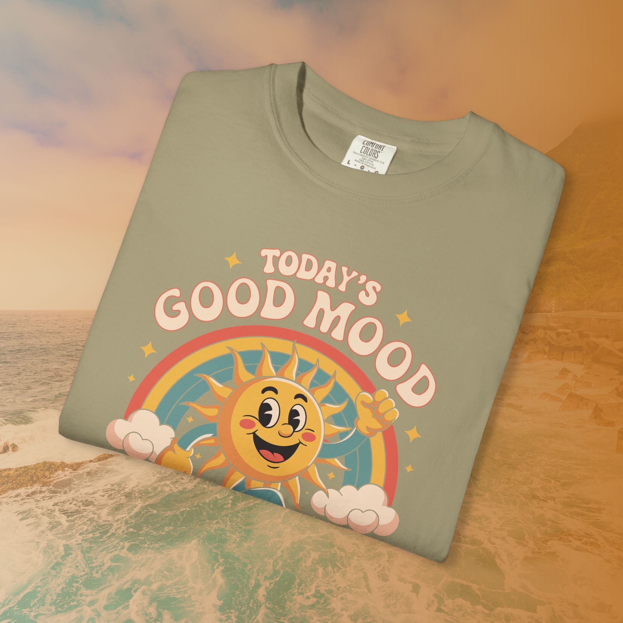 Today's Good Mood Sponsored by Dog Walks Groovy Retro T-Shirt | Dog Mom Dog Dad Gift Shirt