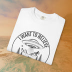 I WANT TO BELIEVE UFO Camping T-Shirt