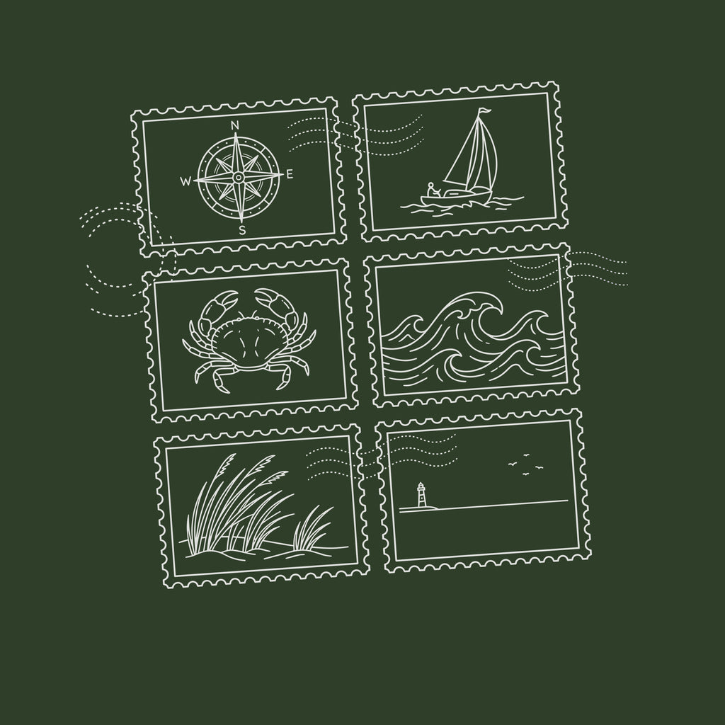 Coastal Wanderer Stamp Collection T-shirt