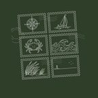 Coastal Wanderer Stamp Collection T-shirt