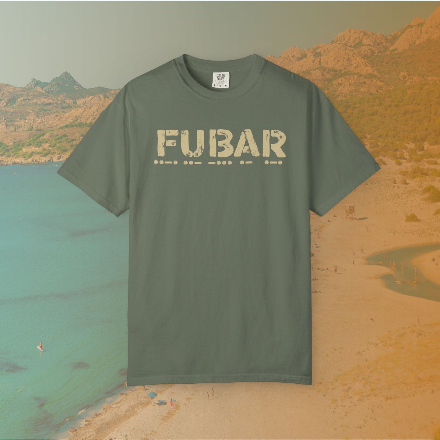 FUBAR Morse Code T-Shirt | Military Slang Communication Code Graphic Tee | Veteran Sarcasm Apparel