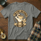 Gray t-shirt with a pelican graphic holding a fish and text "LOW EFFORT, HIGH REWARD".