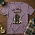 Moose wearing a jacket and boots with text "I'VE SEEN SOME THINGS".