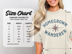 Comfort Colors 1717 size chart for heavyweight adult tees, measured in inches.