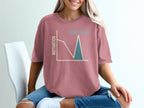 T-shirt with graph showing motivation dipping then rising for snack break.