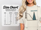 Size chart for Comfort Colors 1717 heavyweight adult tee with measurements.