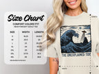 Comfort Colors 1717 heavyweight t-shirt size chart with measurements.