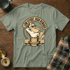 T-shirt with a cartoon pelican wearing sunglasses catching a fish, text says "Low Effort, High Reward".