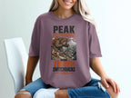 Bear hiking graphic with text "Peak performance was three switchbacks ago."