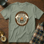 T-shirt design: "Survived an Adult Conversation" Gen X Merit Badge with flames.