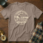 T-shirt with graphic of seagull guarding chips with text "Guarding The Chips Loosely".