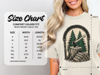 Comfort Colors 1717 heavyweight adult tee size chart with measurements.