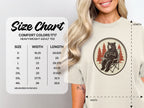 Comfort Colors 1717 heavyweight adult tee size chart with measurements in inches.