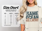 Comfort Colors 1717 size chart for heavyweight adult tees.